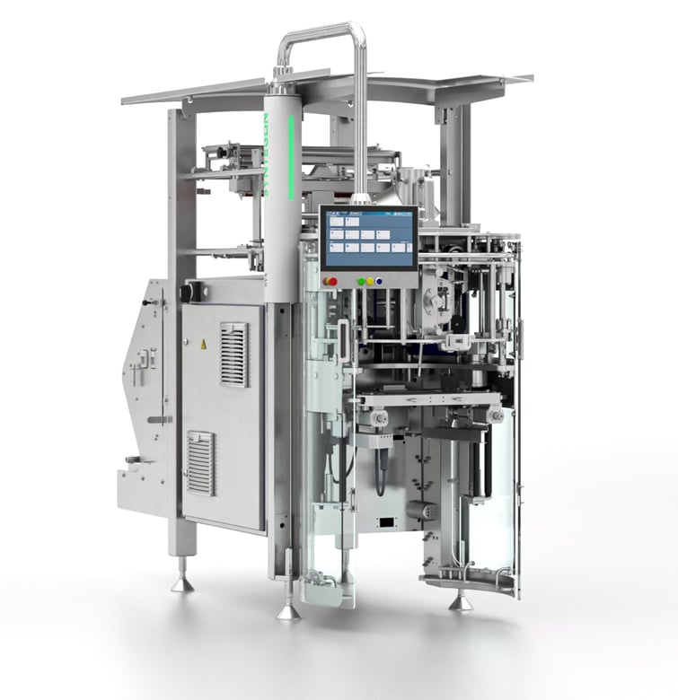 SVX Compact packaging machine with minimal footprint, ideal for narrow bag formats.