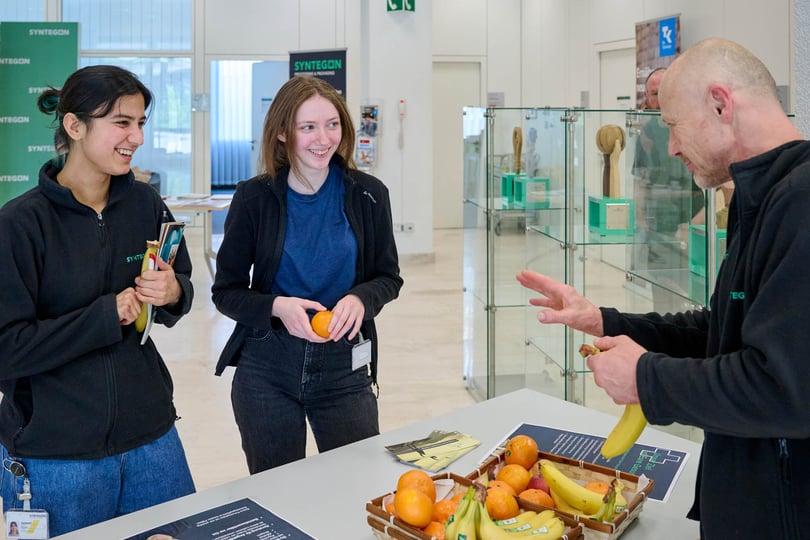 Beim Gesundheitstag von Syntegon informierten sich Mitarbeiter:innen unter anderem über das Thema gesunde Ernährung.