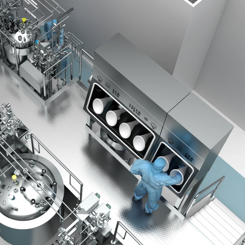 Integrated pharmaceutical formulation and aseptic filling line with vessels, CIP/SIP equipment and isolator, illustrating safe flow from media to final filling.