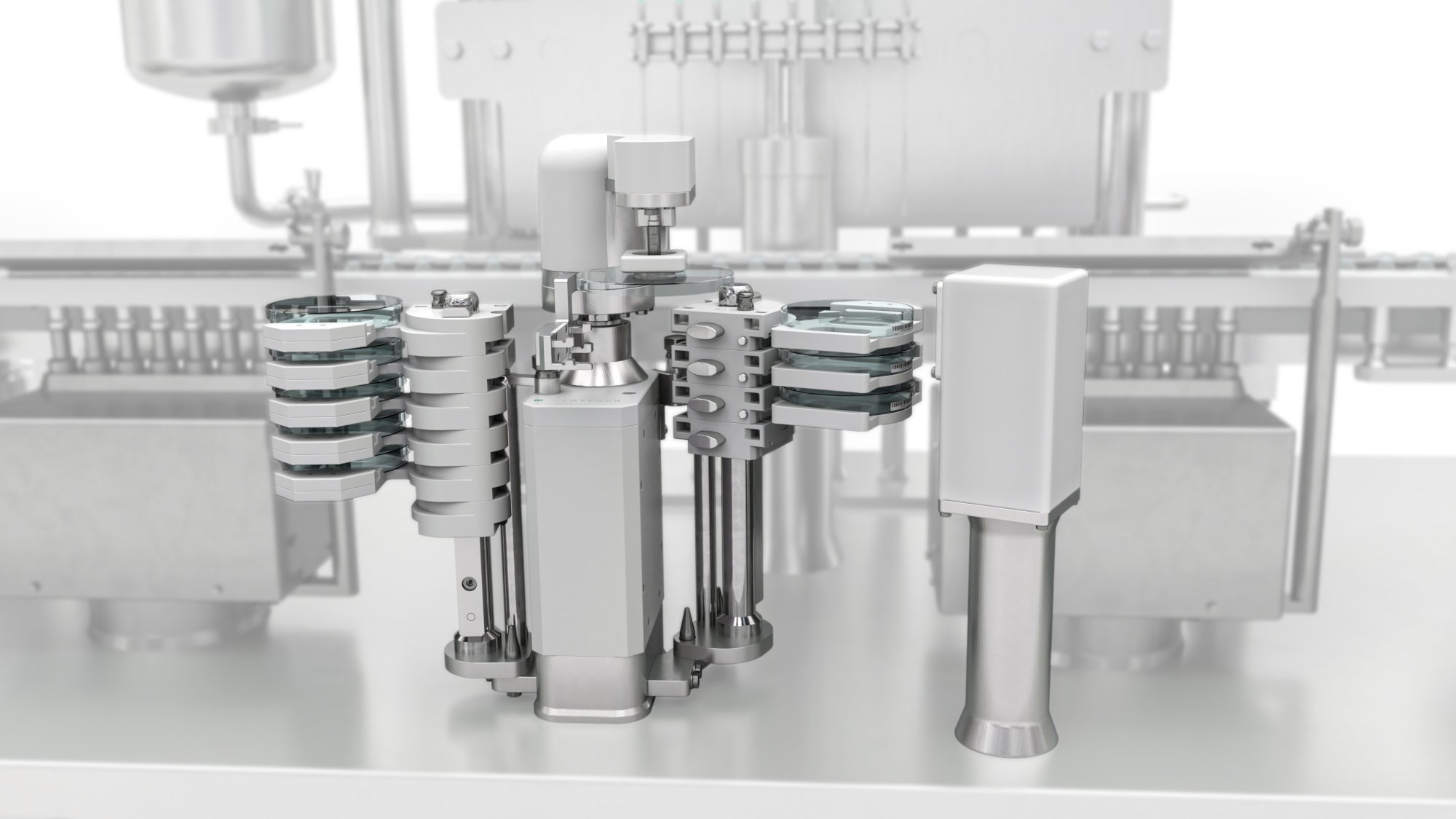 The patented Settle Plate Changer from Syntegon