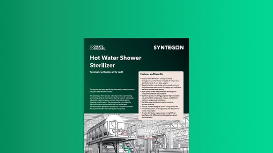 Hot water shower sterilizer for sealed containers